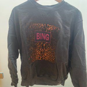 Anine Bing Sweater Size Small Ramona Leopard Sweatshirt